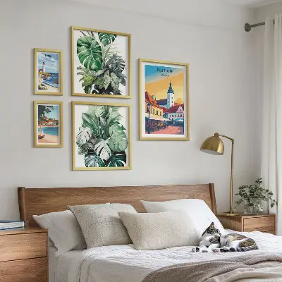 Gallery wall floral print set inspired by Polish coastal cities