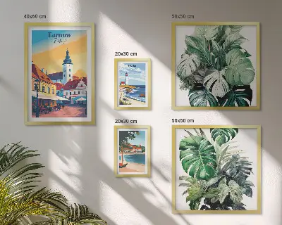 Gallery wall floral print set inspired by Polish coastal cities