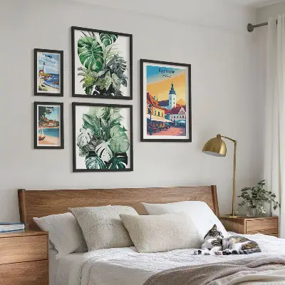 Gallery wall floral print set inspired by Polish coastal cities