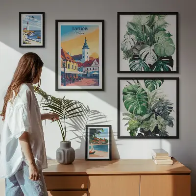 Gallery wall floral print set inspired by Polish coastal cities