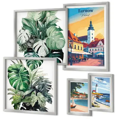 Gallery wall floral print set inspired by Polish coastal cities