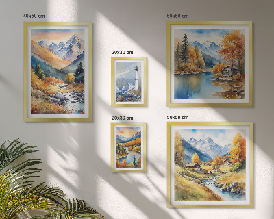 Framed photo set Mountain rivers lighthouse