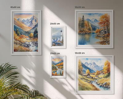 Framed photo set Mountain rivers lighthouse