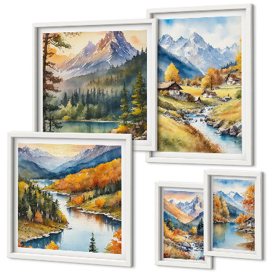 Gallery wall Mountain landscapes of the river valley