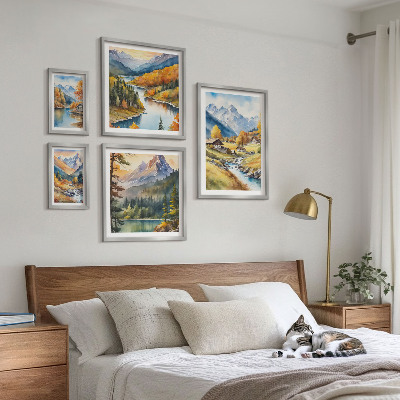Gallery wall Mountain landscapes of the river valley