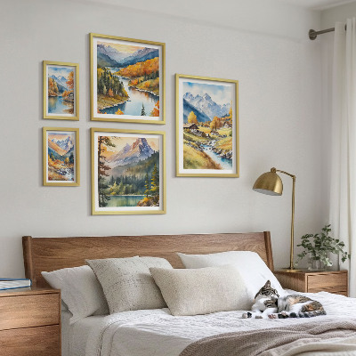 Gallery wall Mountain landscapes of the river valley