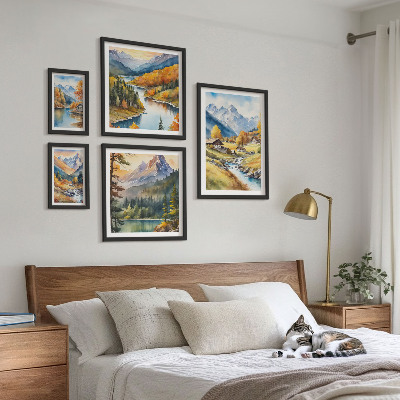 Gallery wall Mountain landscapes of the river valley