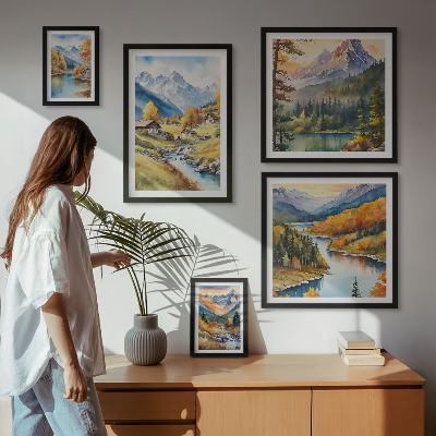 Gallery wall Mountain landscapes of the river valley