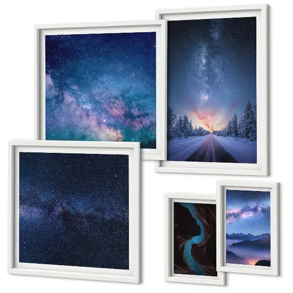 Cosmic nightscapes wall art set of 5 pieces