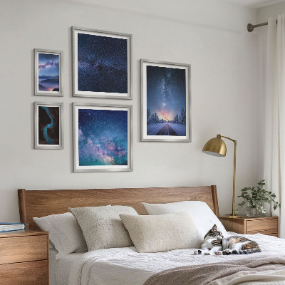 Set of 5 wall art pieces Cosmic nightscapes