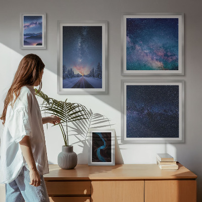 Set of 5 wall art pieces Cosmic nightscapes