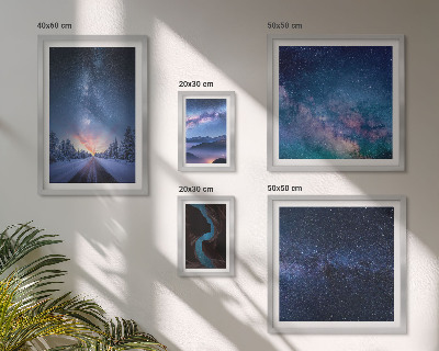Set of 5 wall art pieces Cosmic nightscapes