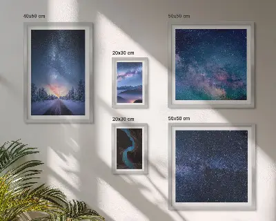 Cosmic nightscapes wall art set of 5 pieces