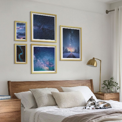 Set of 5 wall art pieces Cosmic nightscapes