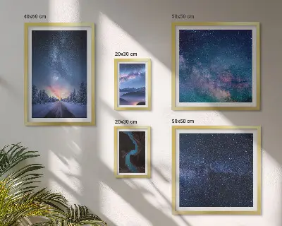 Cosmic nightscapes wall art set of 5 pieces