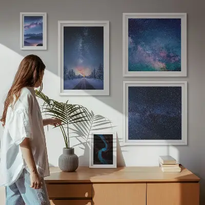 Cosmic nightscapes wall art set of 5 pieces