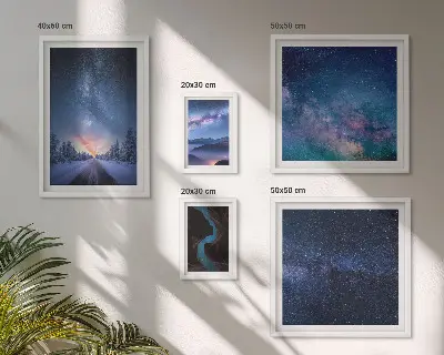 Cosmic nightscapes wall art set of 5 pieces