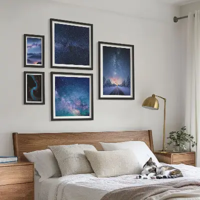 Cosmic nightscapes wall art set of 5 pieces