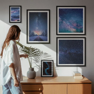 Set of 5 wall art pieces Cosmic nightscapes