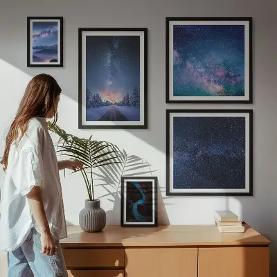 Cosmic nightscapes wall art set of 5 pieces