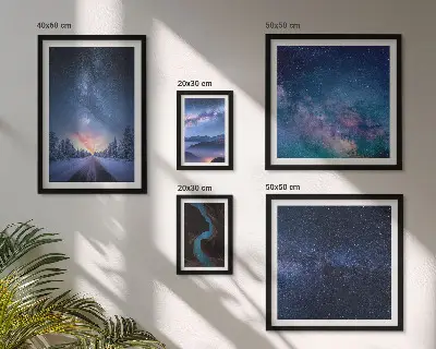 Cosmic nightscapes wall art set of 5 pieces