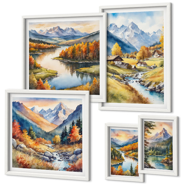Gallery wall Landscapes of mountains, rivers, forests
