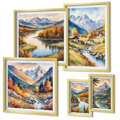 Gallery wall Landscapes of mountains, rivers, forests
