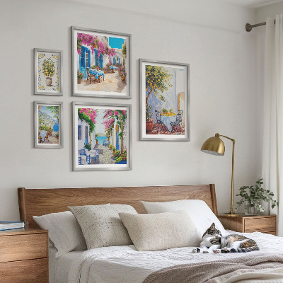 Framed photo set Charming landscapes with flowers