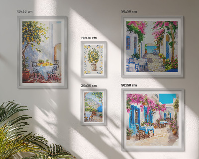 Framed photo set Charming landscapes with flowers