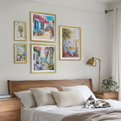 Framed photo set Charming landscapes with flowers