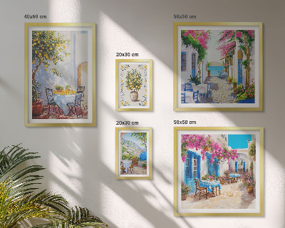 Framed photo set Charming landscapes with flowers