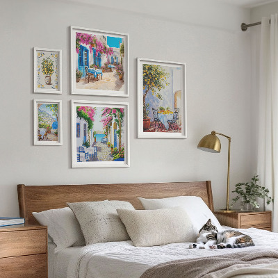 Framed photo set Charming landscapes with flowers