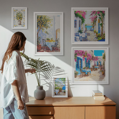 Framed photo set Charming landscapes with flowers