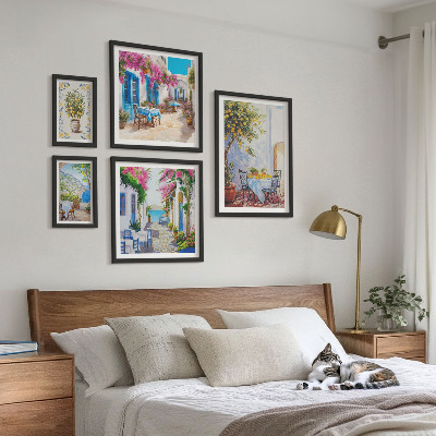 Framed photo set Charming landscapes with flowers