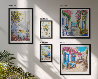 Framed photo set Charming landscapes with flowers