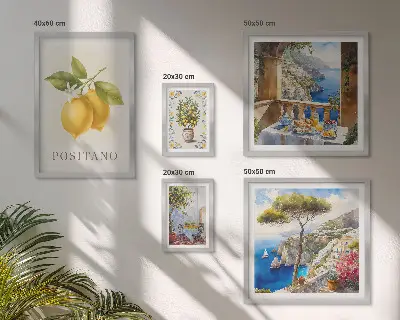 Set of 5 Mediterranean citrus wall art pieces citrus accents style