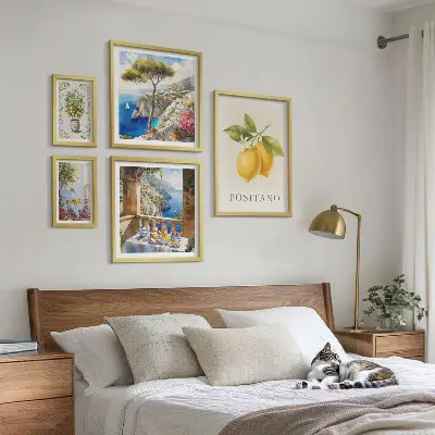 Set of 5 Mediterranean citrus wall art pieces citrus accents style
