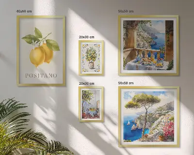 Set of 5 Mediterranean citrus wall art pieces citrus accents style