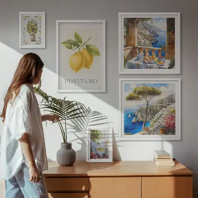 Set of 5 Mediterranean citrus wall art pieces citrus accents style