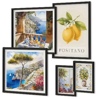 Set of 5 Mediterranean citrus wall art pieces citrus accents style