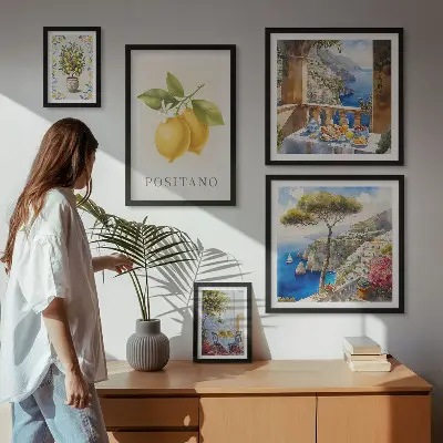 Set of 5 Mediterranean citrus wall art pieces citrus accents style
