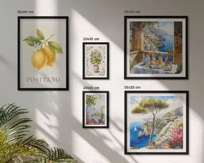 Set of 5 Mediterranean citrus wall art pieces citrus accents style