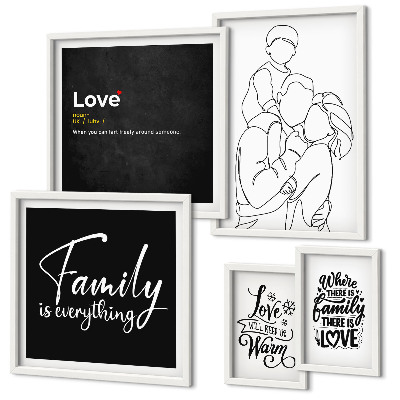 Framed photo set Family values ​​of love and closeness