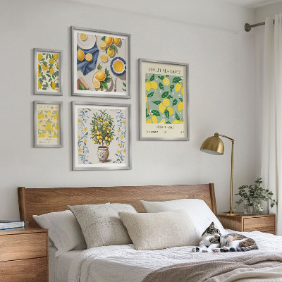 Framed photo set Citrus fresh fruit patterns
