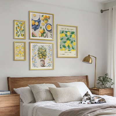 Framed photo set Citrus fresh fruit patterns