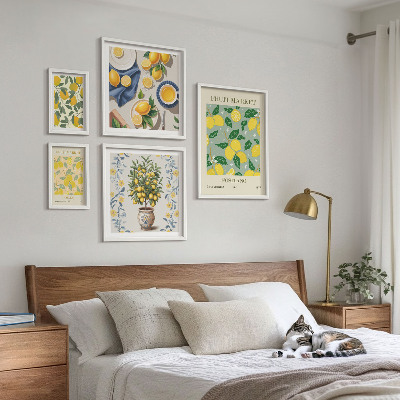 Framed photo set Citrus fresh fruit patterns