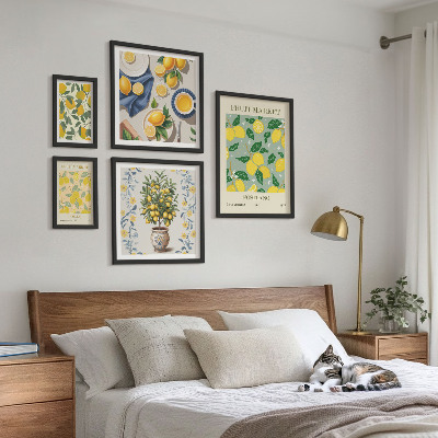 Framed photo set Citrus fresh fruit patterns