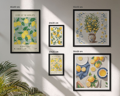 Framed photo set Citrus fresh fruit patterns