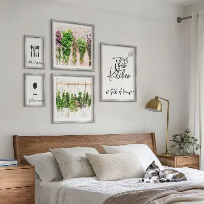 Framed herb photo set kitchen wall art accessories