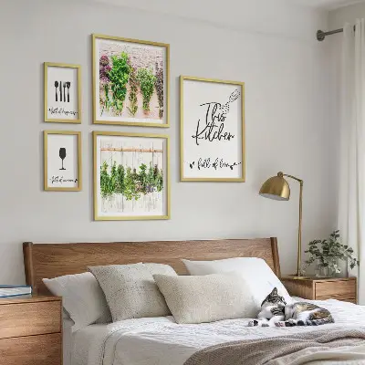 Framed herb photo set kitchen wall art accessories